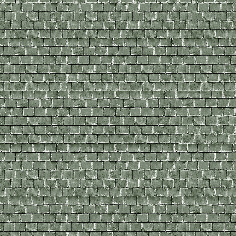 95111 BM061N Art Printers N Gauge Building Material Green Roof Tiles