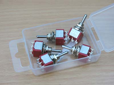 A28014 Pack of 5 DPDT Miniature switches 2 positions