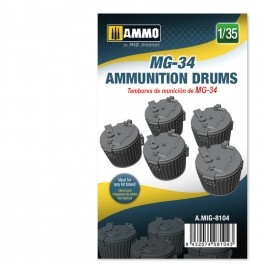 MIG8104 3D PRINTED MG-34 Ammunition Drums 1/35
