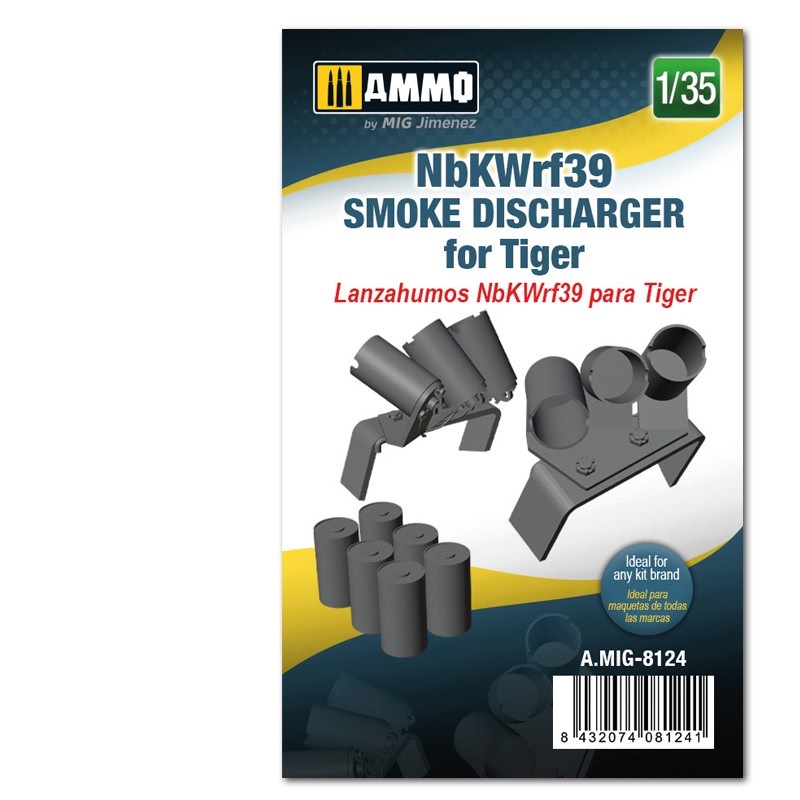 MIG8124 3D PRINTED NbKWrf39 Smoke Discharger for Tiger  1/35