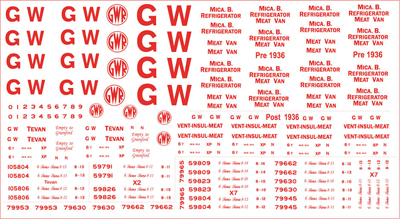 MMGW303 OO GAUGE GWR RED VEHICLE LETTERING