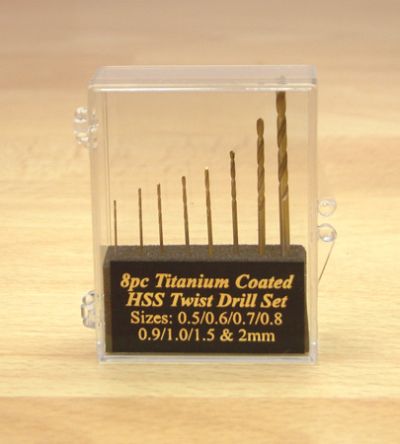 11530 8pc HSS Titanium Coated Twist Drill Set