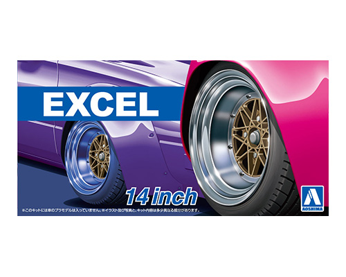20299 Aoshima 1/24 EXCEL 14 inch 4pc WHEEL & TYRE SET
