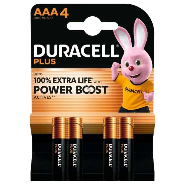 21076 Duracell AAA Power Boost PK of 4