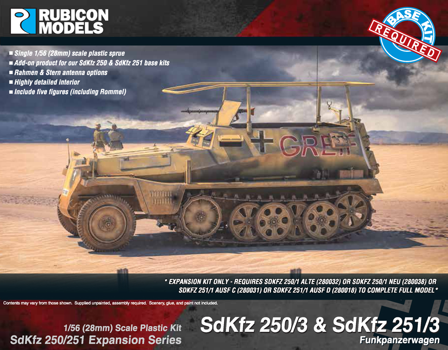 280039 Rubicon Models SdKfz 250/251 Expansion - 250/3 & 251/3 Commu