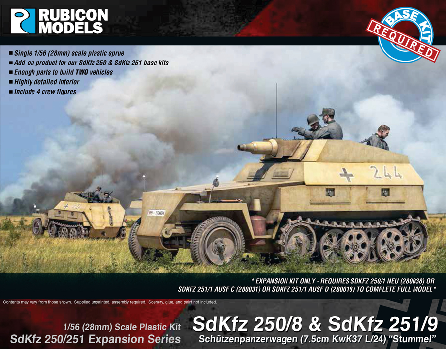 280044 Rubicon Models SdKfz 250/251 Expansion - 250/8 & 251/9 Stumm