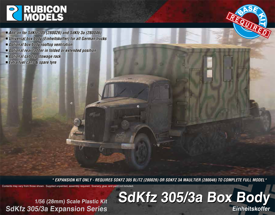 280047 Rubicon Models SdKfz 305/3a Expansion - Box Body