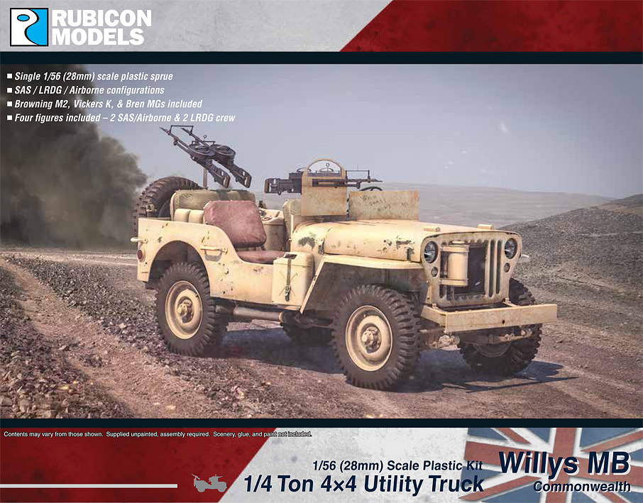 280050 Rubicon Models Willys MB ¼ ton 4x4 Truck - Commonwealth
