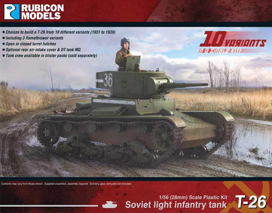 280070 Rubicon Models Soviet T-26 Light Infantry Tank