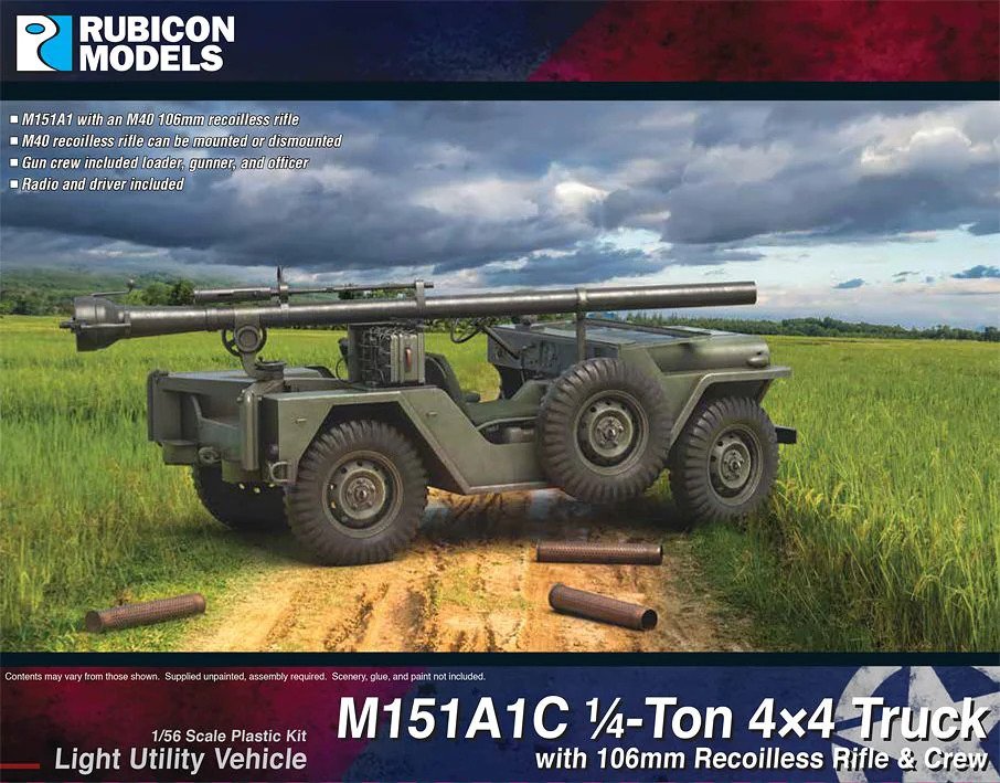 280125 Rubicon Models M151AC 4X4 TRUCK WITH 106MM RECOILESS RIFLE