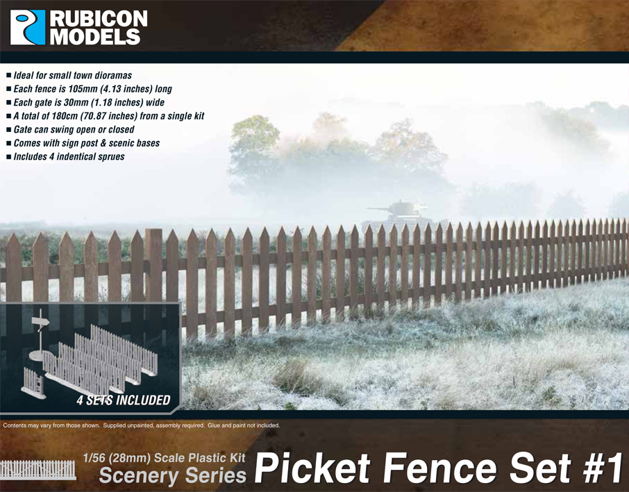 283002 Rubicon Models Picket Fence Set #1