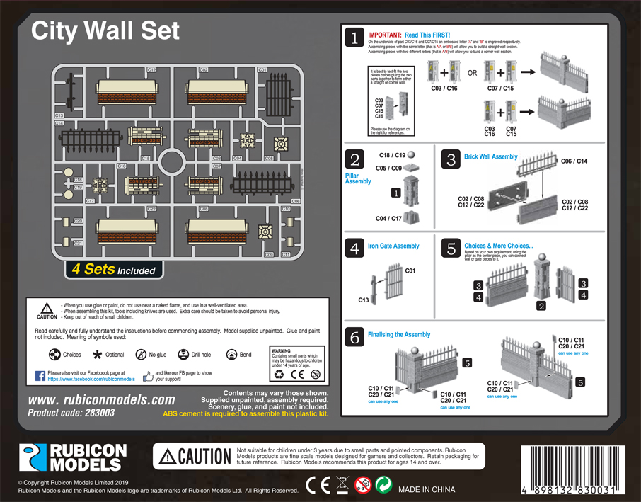 283003 Rubicon Models City Wall Set