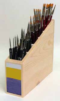 45208 Synthetic Hair Wooden Paint Brush Display With 144 Brushes