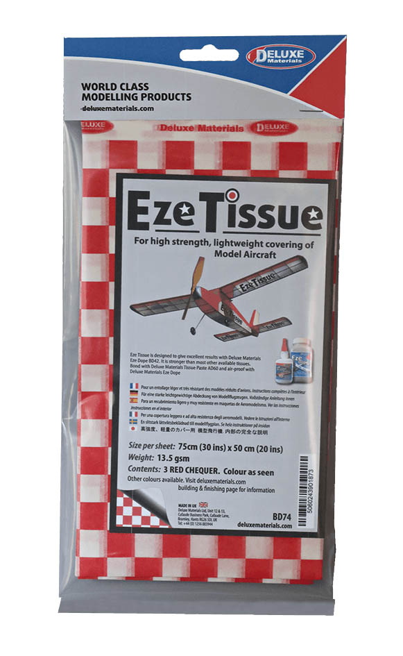 46154 BD74 EZE TISSUE RED CHEQUER