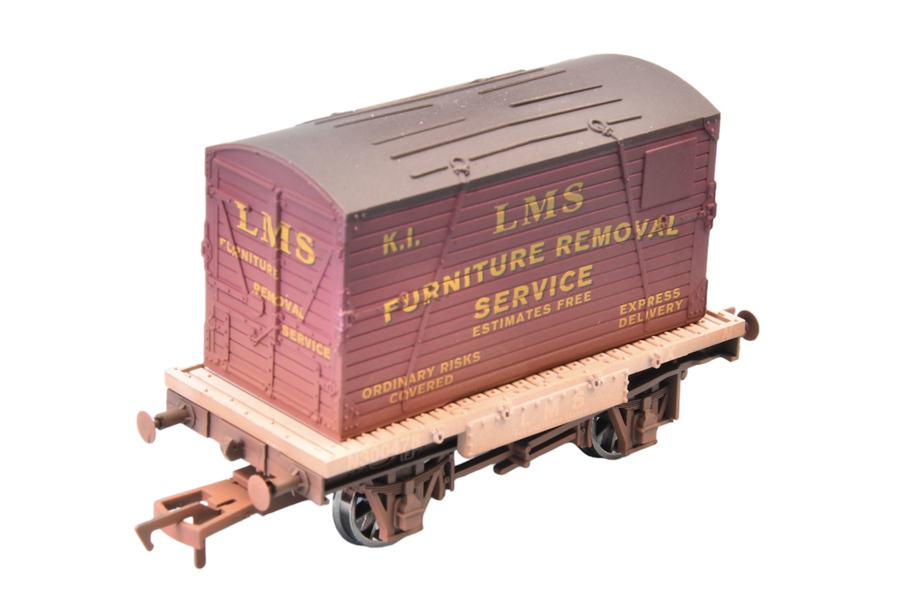 4F-037-010 Dapol Conflat & Container LMS K1. Weathered.