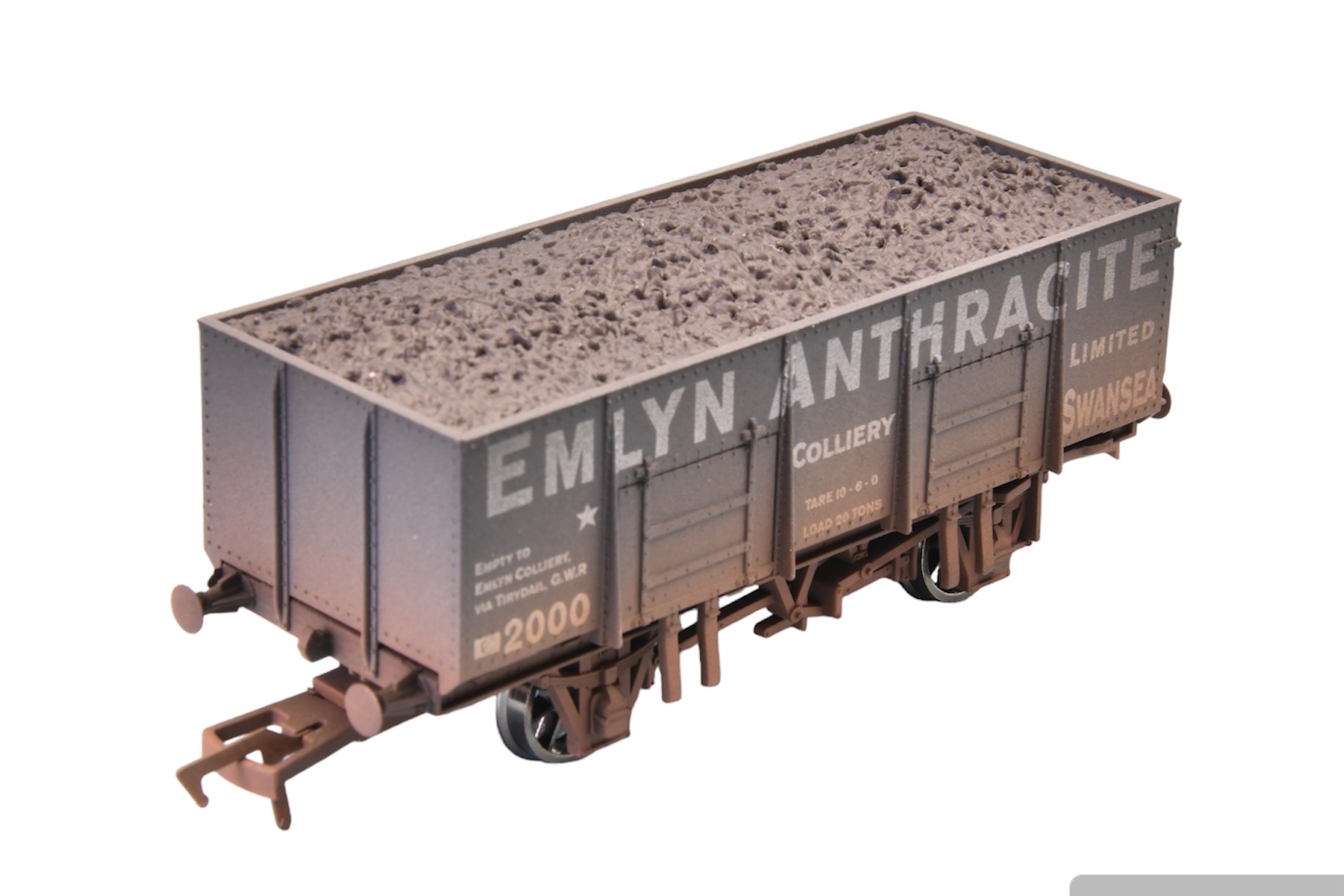 4F-038-002 Dapol 20T STEEL MINERAL EMLYN ANTHRACITE WEATHERED