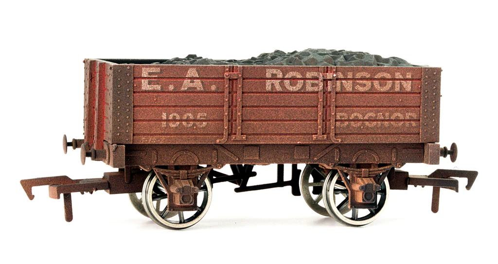 4F-052-006 Dapol 5 PLANK WAGON 9' W/B E A ROBINSON WEATHERED