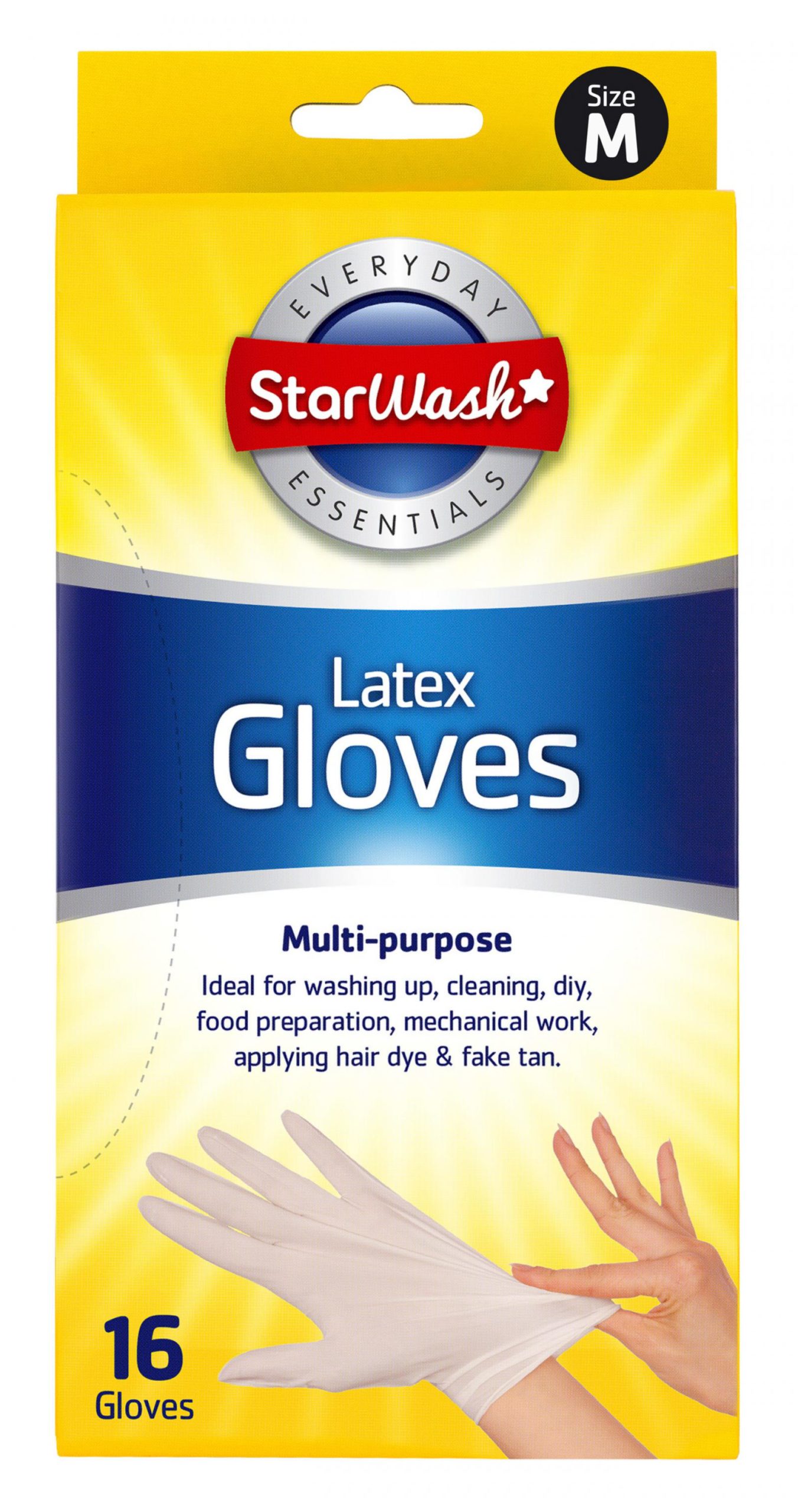 74276 16 LATEX GLOVES MEDIUM