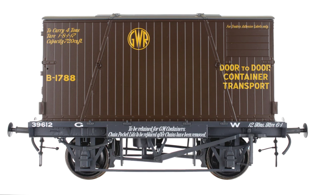 7F-037-002 GWR Conflat 39612 BD2 Choc Ctner B-1788  Door to Door