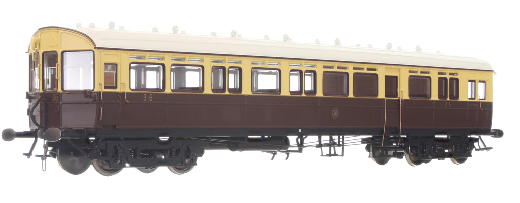 7P-004-012 Autocoach GWR 36 Shirtbutton Chocolate & Cream