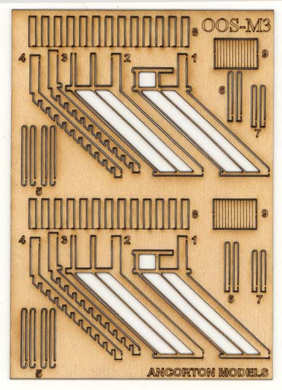 95741 OOSM3 Ancorton OO Gauge Signal Box Wooden Stairs with Handrails