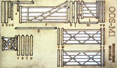 95775 OOSM1 Ancorton OO Gauge Wooden Rural Gates