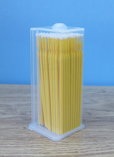 A45821 - 100 Piece Dispenser Box Medium Yellow Bendable Micro Applicators