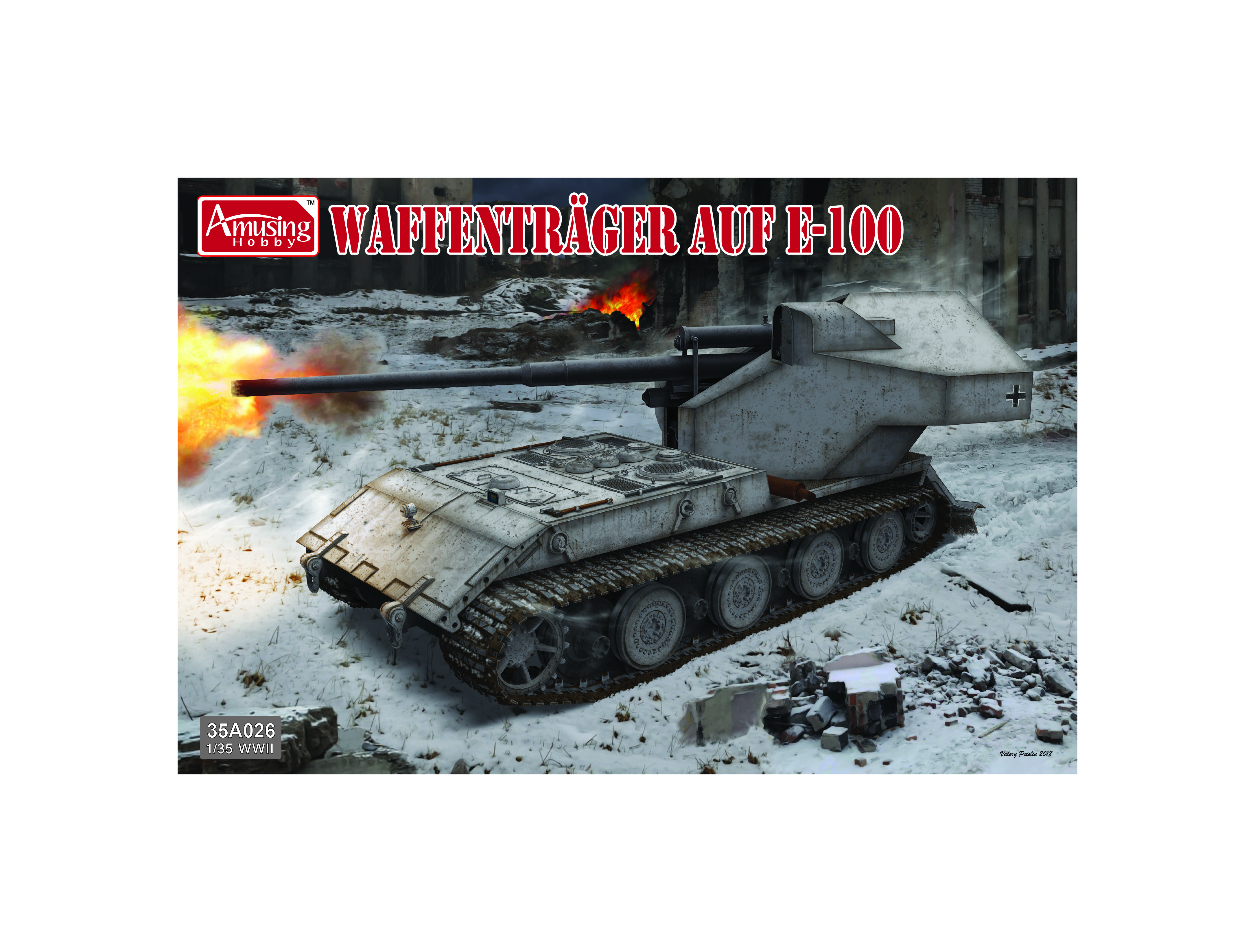 AH35A026 Amusing Hobby WAFFENTRGER AUF E-100 includes workable track links, photo