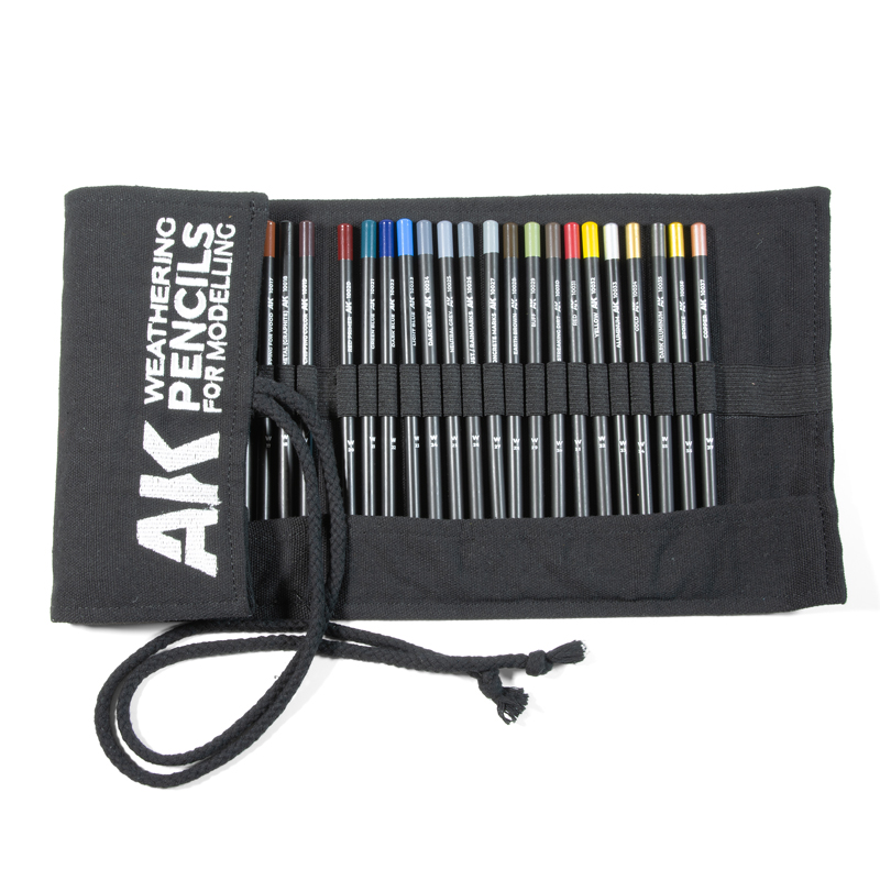 AK10048 AK Interactive WEATHERING PENCILS FULL RANGE CLOTH CASE (37 waterpencil col