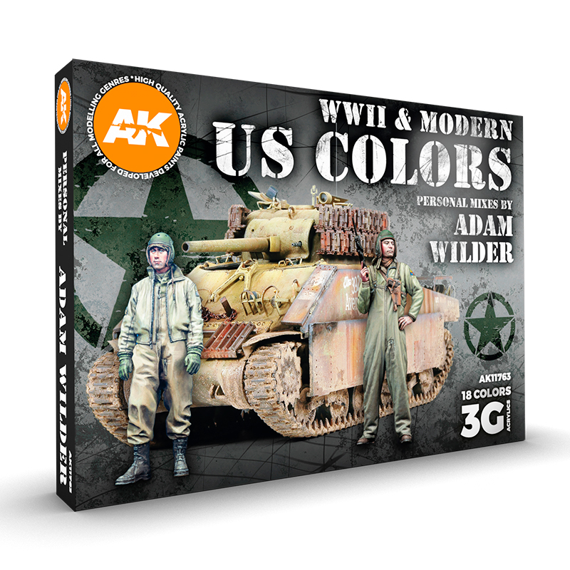 AK11763 AK Interactive WWII & MODERN US COLORS - SIGNATURE SET BY ADAM WILDER