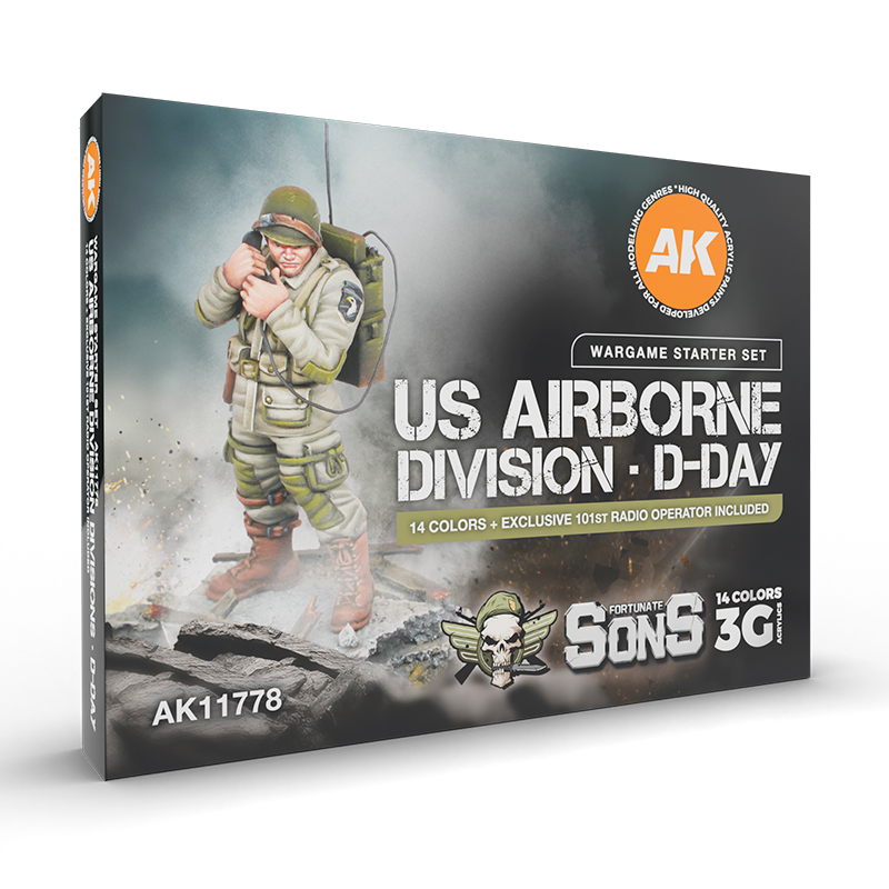 AK11778 AK Interactive US AIRBORNE DIVISION D-DAY. Wargame Starter SET - 14 COLOURS