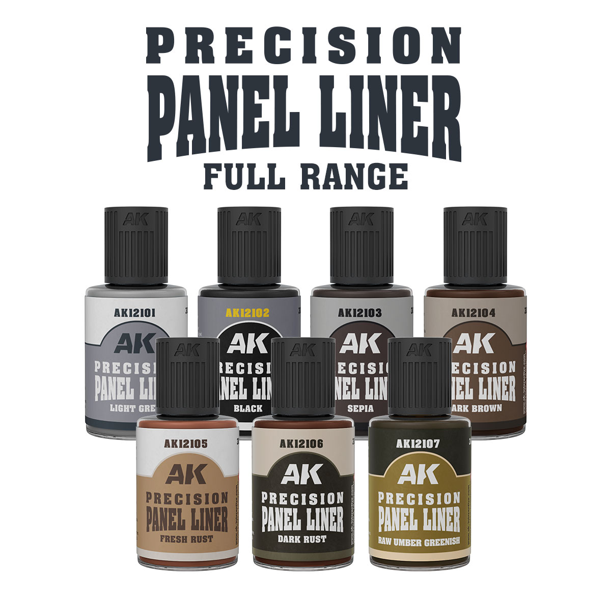 AK12100 AK Interactive FULL RANGE PANEL LINERS 7 x 30ml