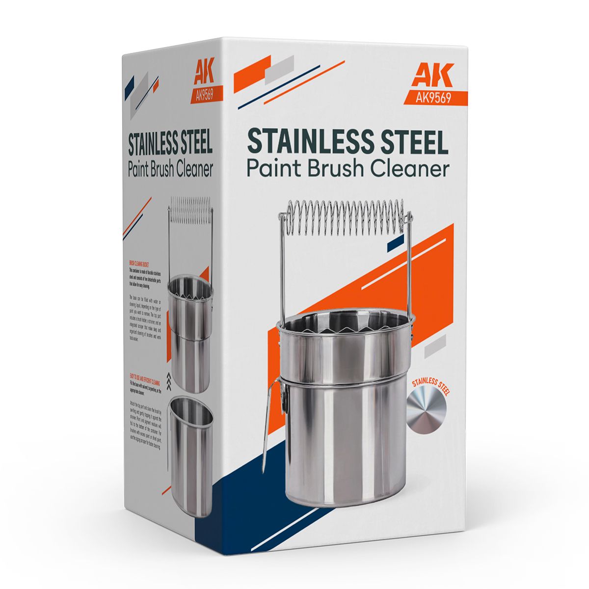 AK9569 AK Interactive STAINLESS STEEL PAINT BRUSH CLEANING POT