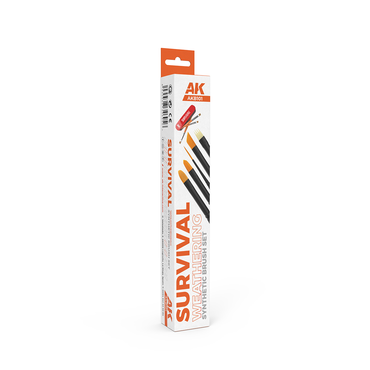 AKB101 AK Interactive SURVIVAL WEATHERING BRUSHES SET (5 brushes)