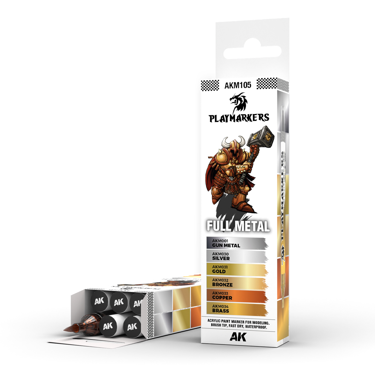 AKM105 AK Interactive PLAYMARKERS SET FULL METAL