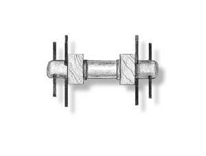 thumbnail image 2 of Plastic Hall Anchor – Various Size Ship Model Kit Fittings (2 Pieces) By Crown 2 of 5