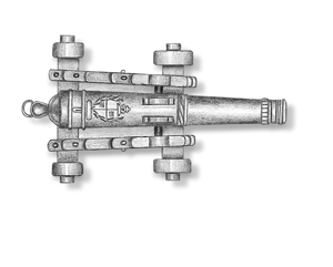 AM4162 PERIOD CANNON WITH TRUCK 40MM