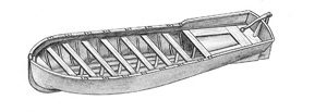 AM430207 LIFEBOAT METAL & WOOD 70MM