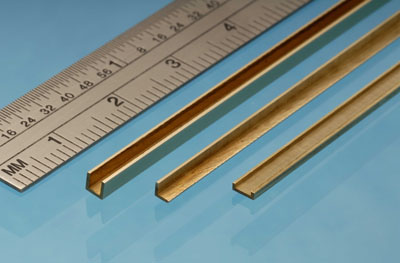 CC3 Albion Alloys - 1mm x 3.0mm Brass C Channel