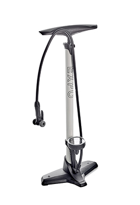 CY320 CLEARANCE - WHITE STEEL FLOOR PUMP WITH TIED CARD