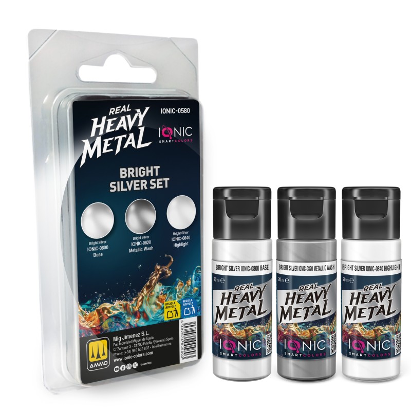 IONIC0580 Real Heavy Metal Bright Silver  Set