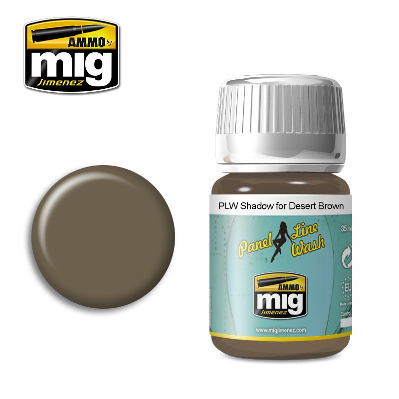 MIG1621 AMMO SHADOW FOR DESERT BROWN PANEL LINE WASH