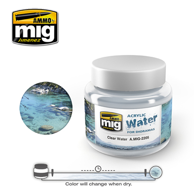 MIG2205 CLEAR WATER ACRYLIC 250ML