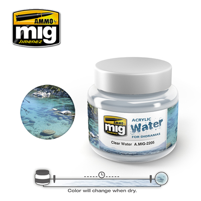 MIG2205 Ammo CLEAR WATER ACRYLIC 250ML