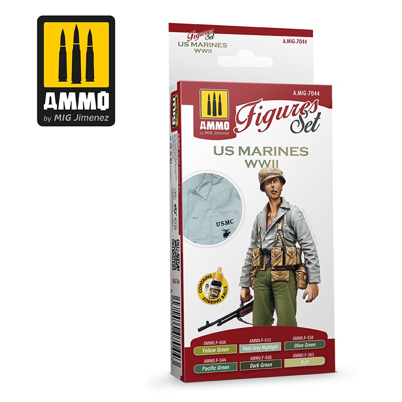 MIG7044 Ammo US Marines WWII Figures Set