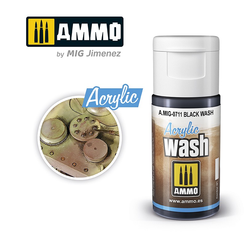 MIG711 Ammo ACRYLIC WASH BLACK