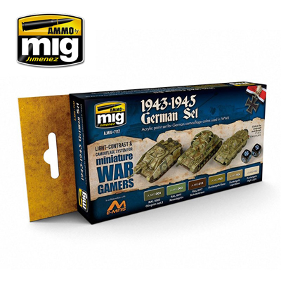 MIG7117 WARGAME 1943-45 GERMAN ACRYLIC PAINT SET