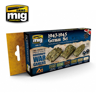 MIG7117 Ammo WARGAME 1943-45 GERMAN ACRYLIC PAINT SET