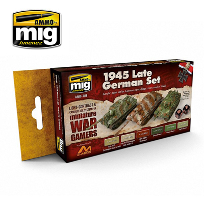 MIG7118 Ammo WARGAME 1945 LATE GERMAN ACRYLIC PAINT SET