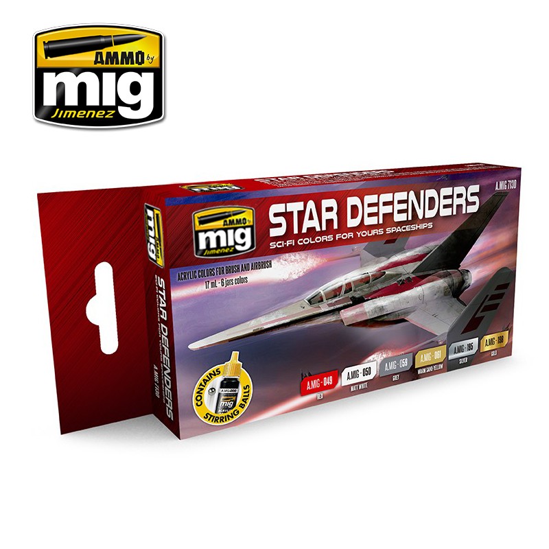 MIG7130 Ammo STAR DEFENDERS SCI FI ACRYLIC PAINT SET